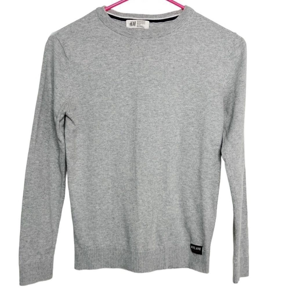 H&M Long sleeve Crew Neck Sweater Top Grey Large